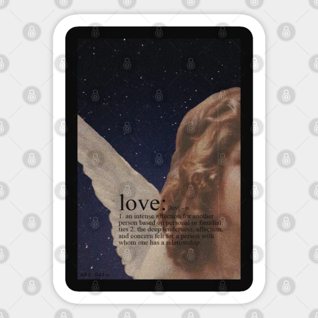 Angels, love, definition, aesthetics, academia, romantic, night Sticker by AGRHouse